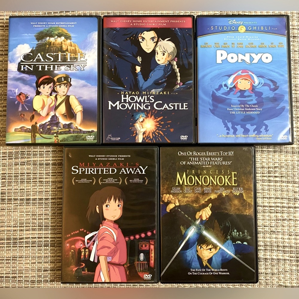 Castle in the Sky/Howl’s Moving Castle/Ponyo/Princess Mononoke/Spirited Away
